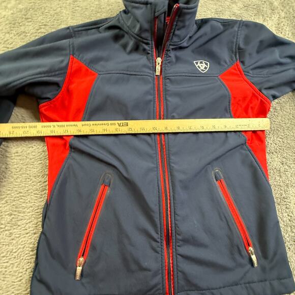 Ariat Women's M Softshell Jacket NCEA Championship Navy Red Equestrian Zip - Picture 8 of 9